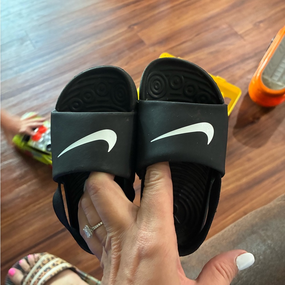 Nike Black Slide Sandals with Cushioned Footbed
